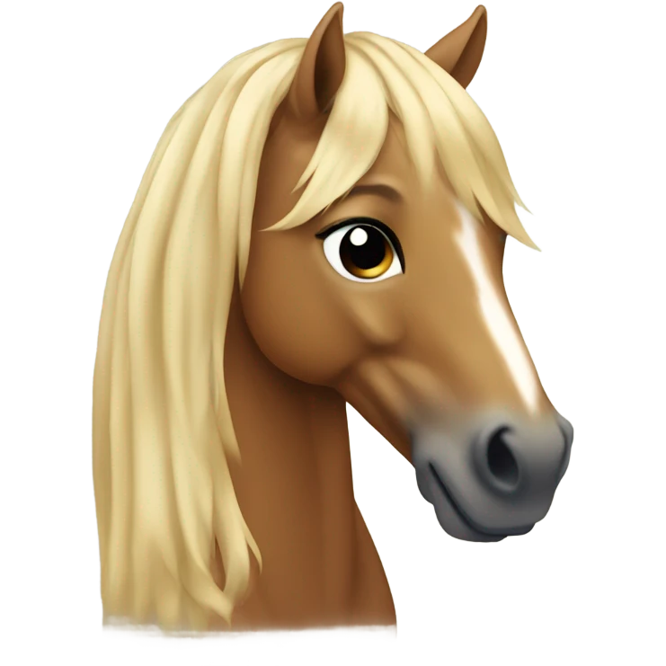 Tan horse with blonde hair emoji