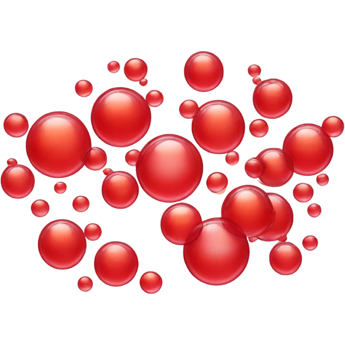 Group of bubbles in various shades of red emoji