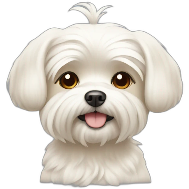maltese with beige ears emoji