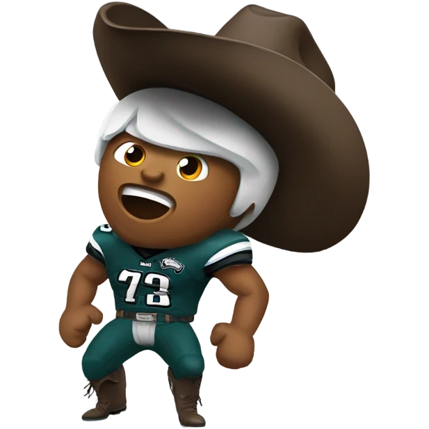 Philadelphia Eagle crushing a cowboy emoji