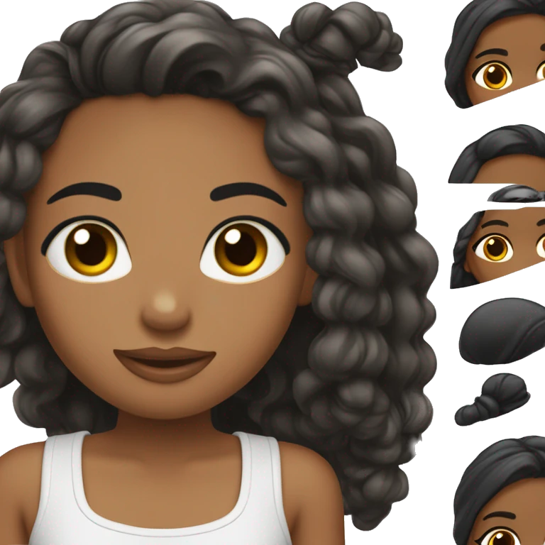 Cabello negro, piel blanca, ojos marrones, cabello liso  emoji