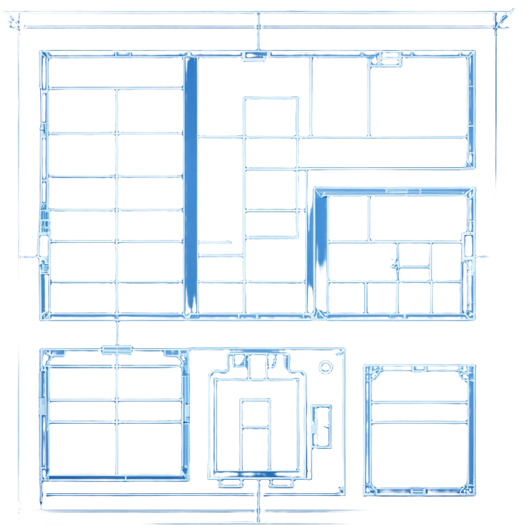 blue blueprint plan with white lines emoji