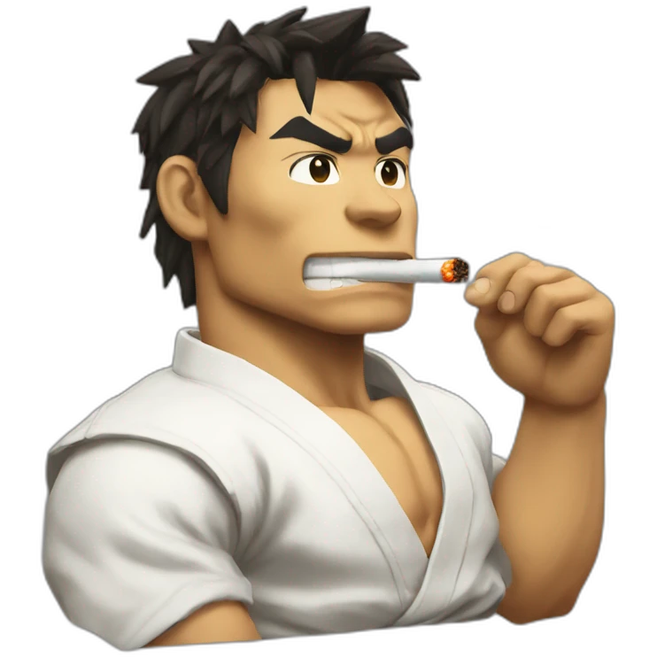 Ryu streetfighter smoking emoji