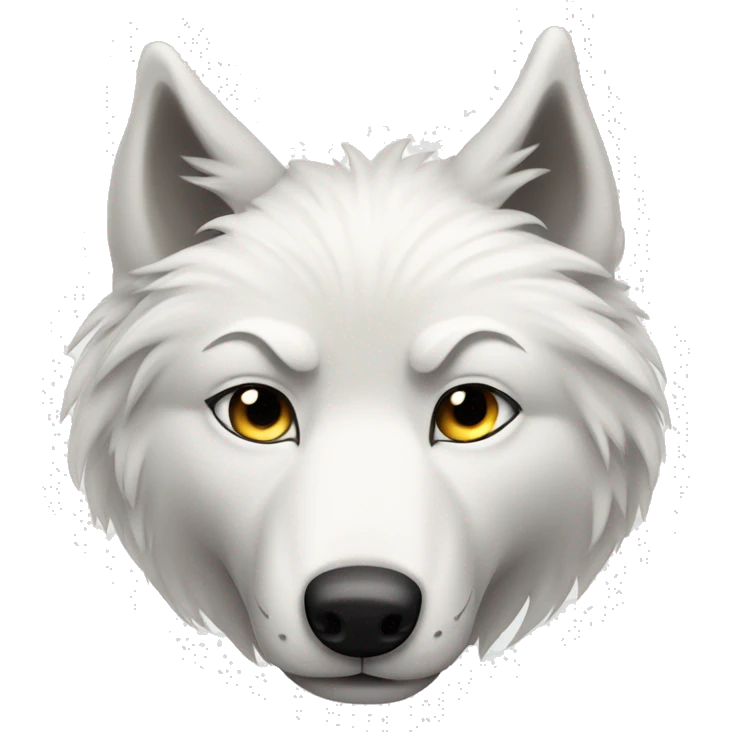 a shy white wolf who puts his paws over his eyes emoji