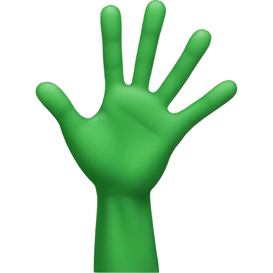 green raised hands emoji