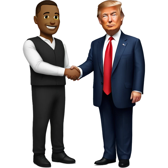 trump shaking hand with elon musk emoji