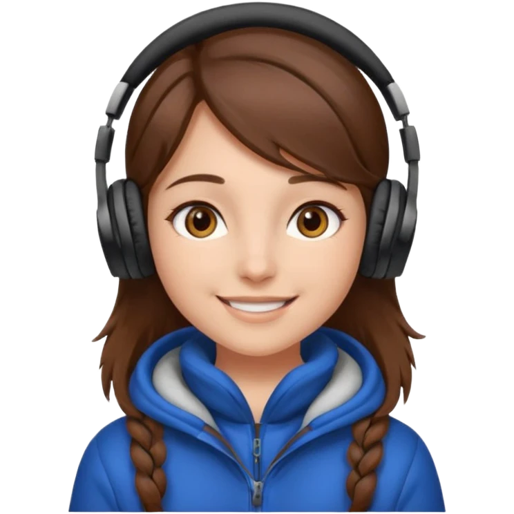 Я хочу дівчину з світлою шкірою корисним волоссям коричне вими очима і з навушниками і в теплому одязі emoji