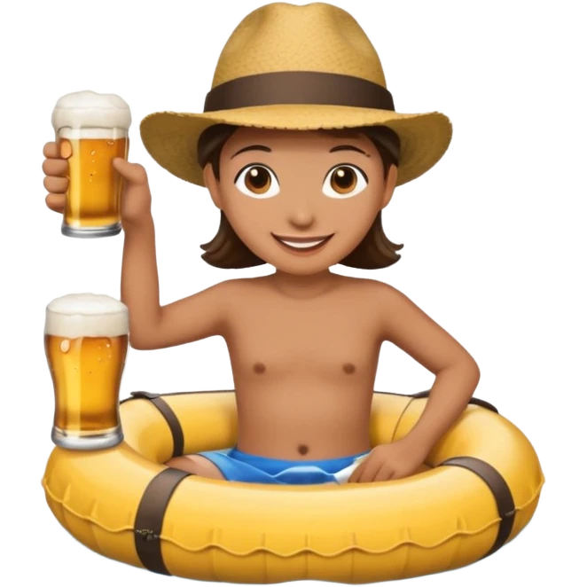 river tubing with a beer emoji