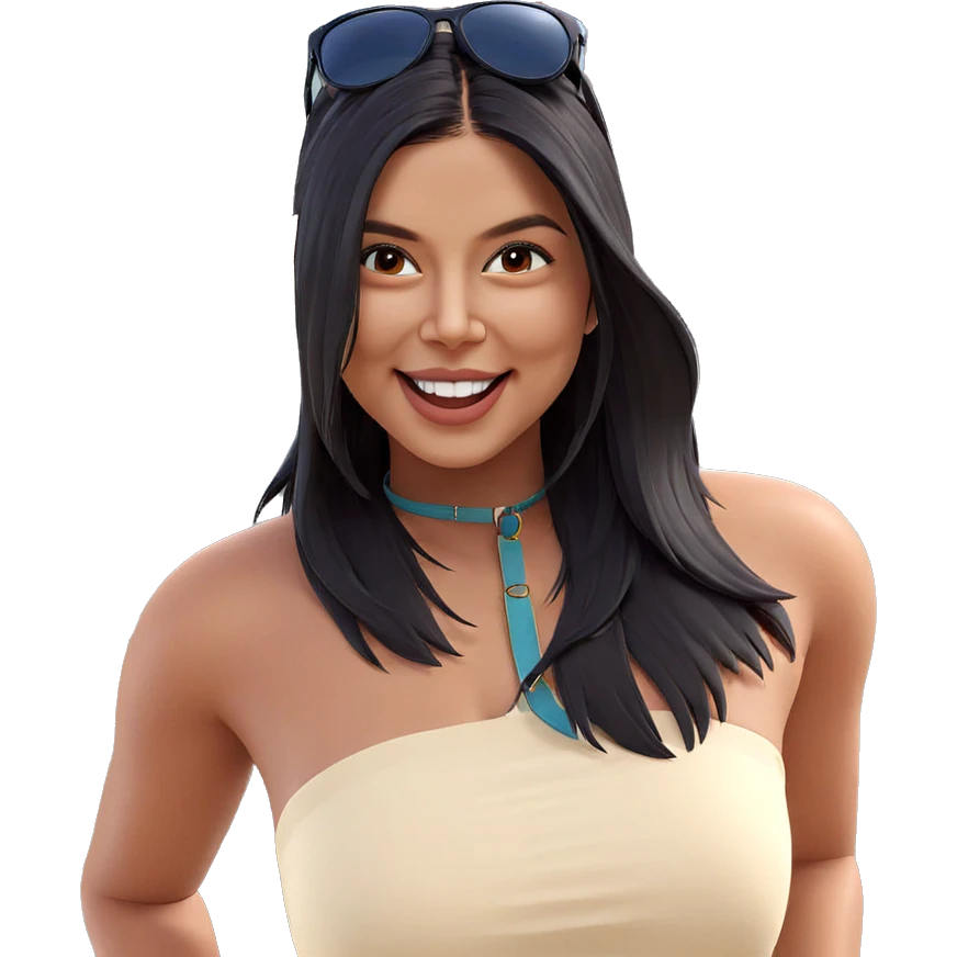 smiling girl with sunglasses emoji