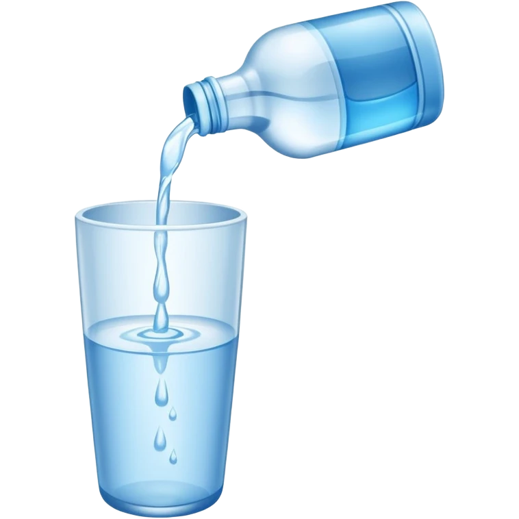 bottle of water pouring out NO GLAS! emoji
