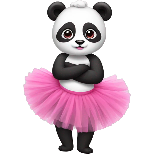 Panda with pink tutu emoji