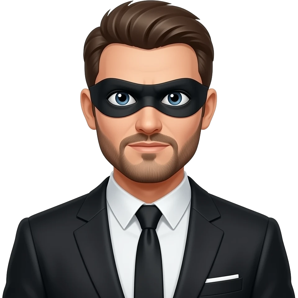 Ladrón con traje negro y blanco emoji