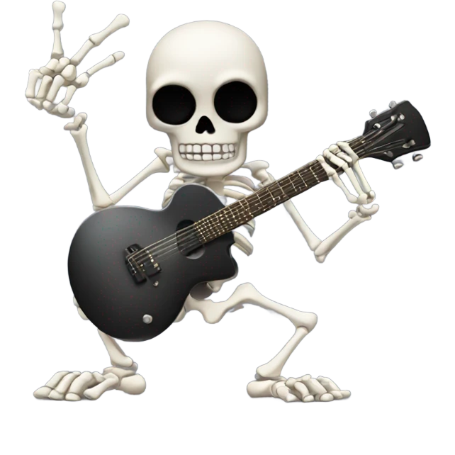 Skeleton giving the rock 'n' roll sign and also the middle finger emoji