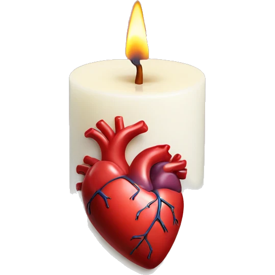 Anatomical heart candle emoji