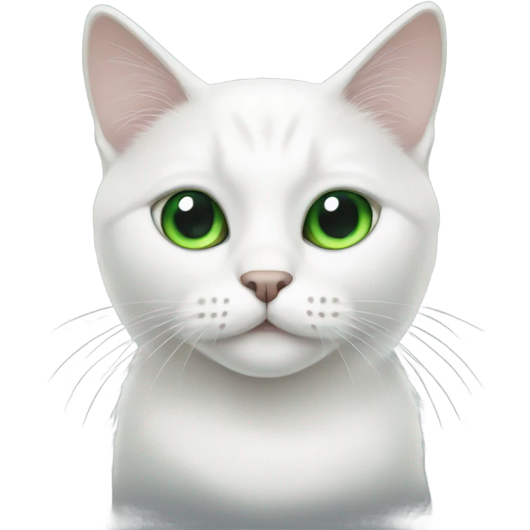 white cat with green eyes and black nose emoji