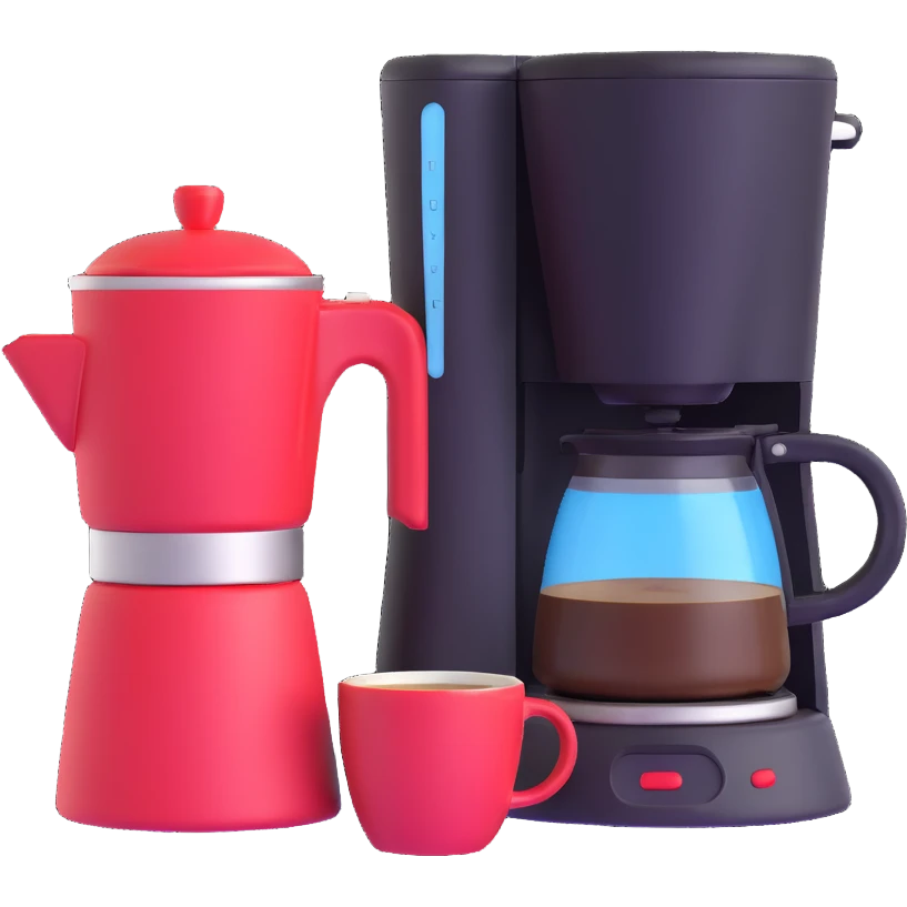 coffee maker with coffee mug emoji