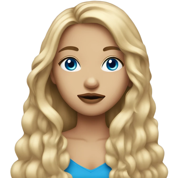 girl with really long hair blue eyes, full lips emoji