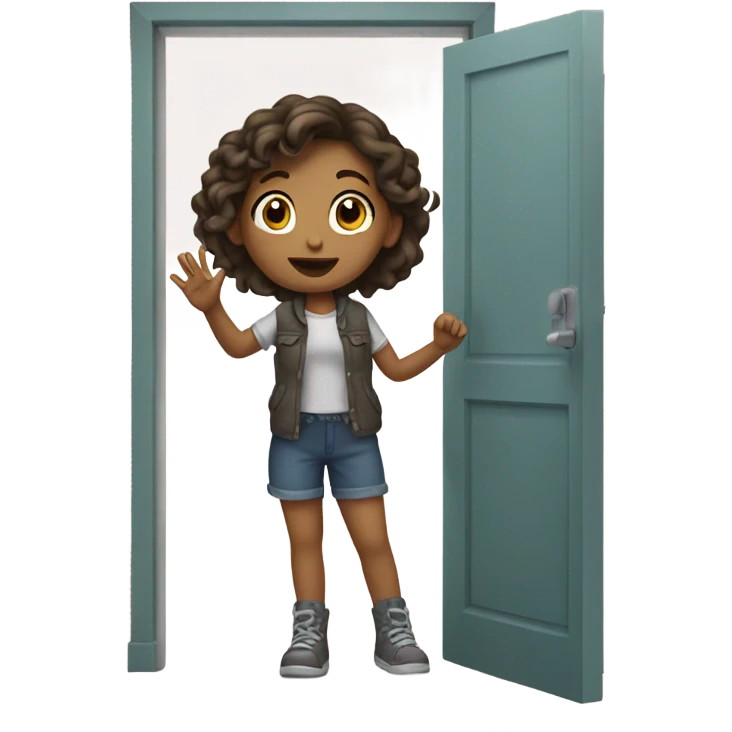 Girl knocking on the door emoji