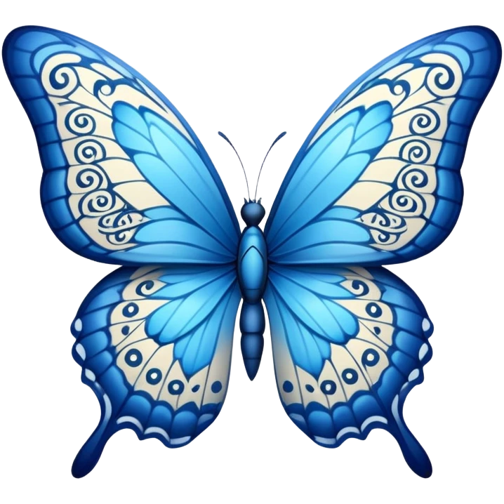 Beautiful blue butterfly with detailed wings emoji