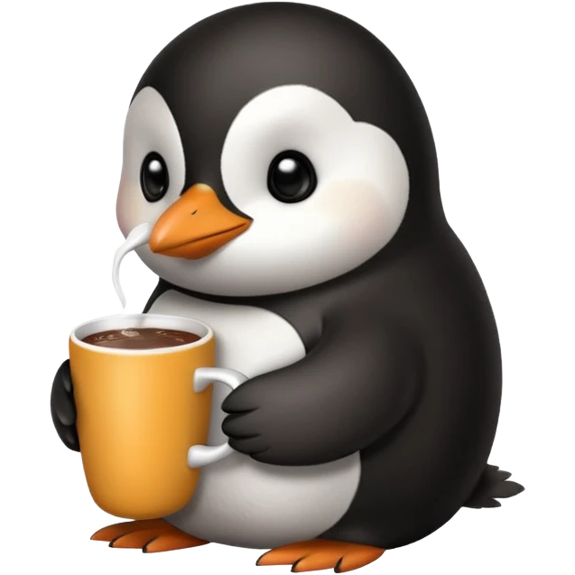 A penguin hitting hot chocolate

 emoji
