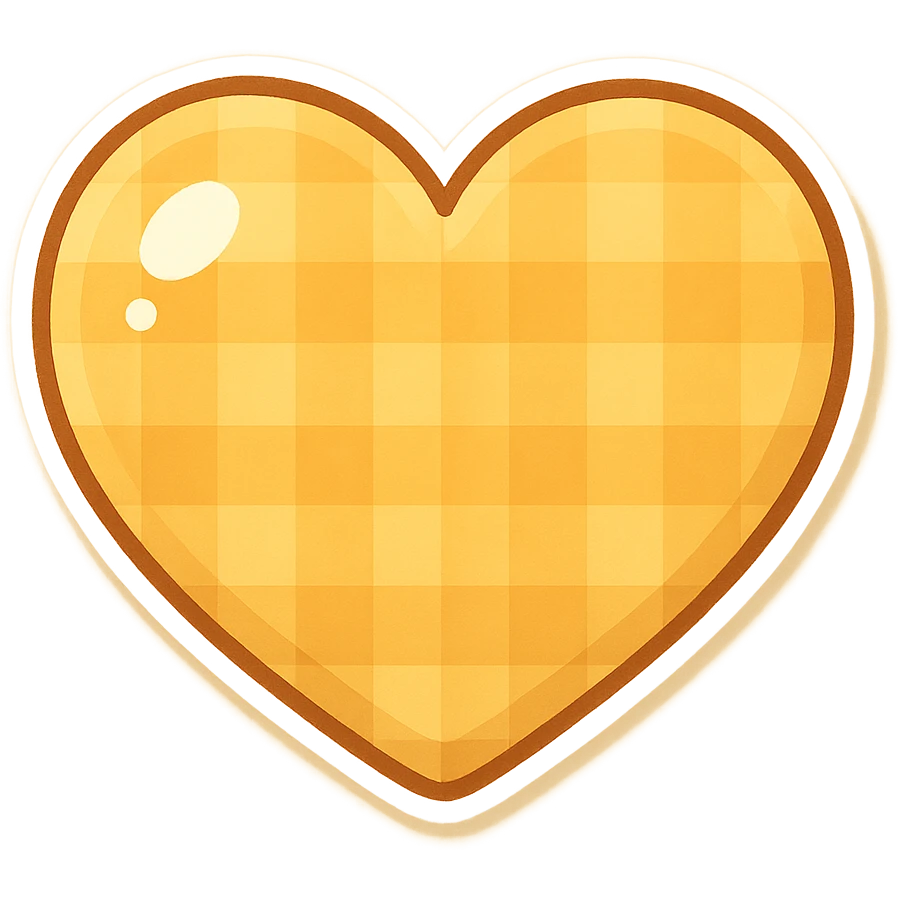 yellow heart with a checkered pattern emoji