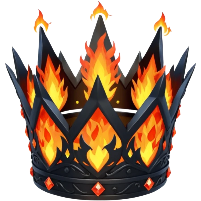 fantasy magic crown of fire and ash low poly emoji