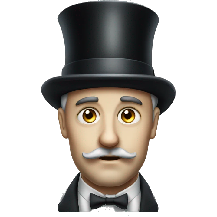 Photorealistic man serious British gentleman in a monocle and a top hat emoji