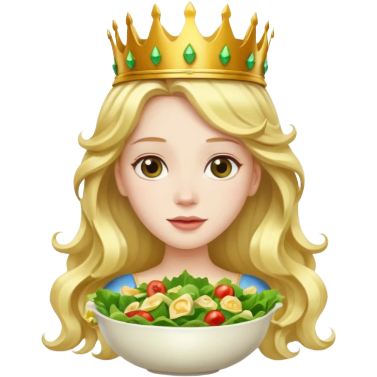 принцесса с салатом emoji