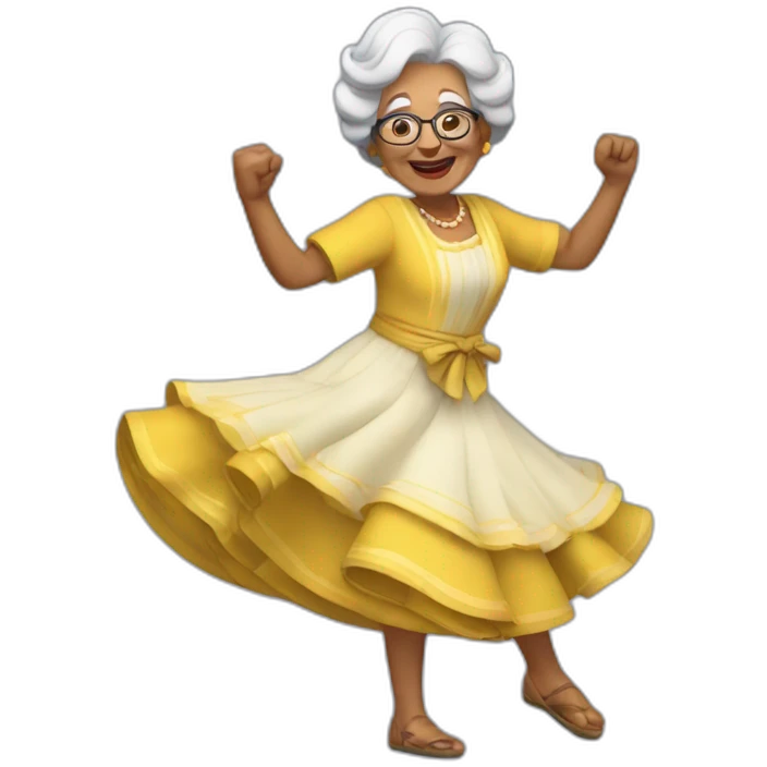 Anciana bailando regueeton emoji