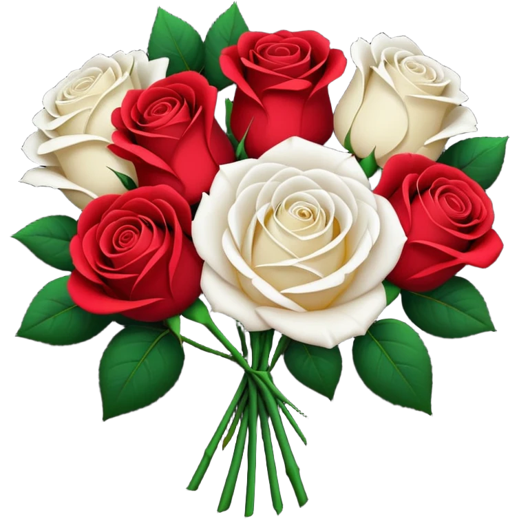 White rose and red rose bouquet with black paper  emoji