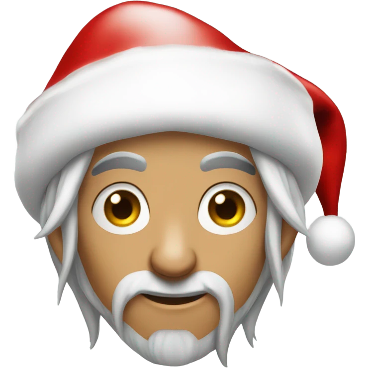rogue male elf fantasy wearing santa hat emoji