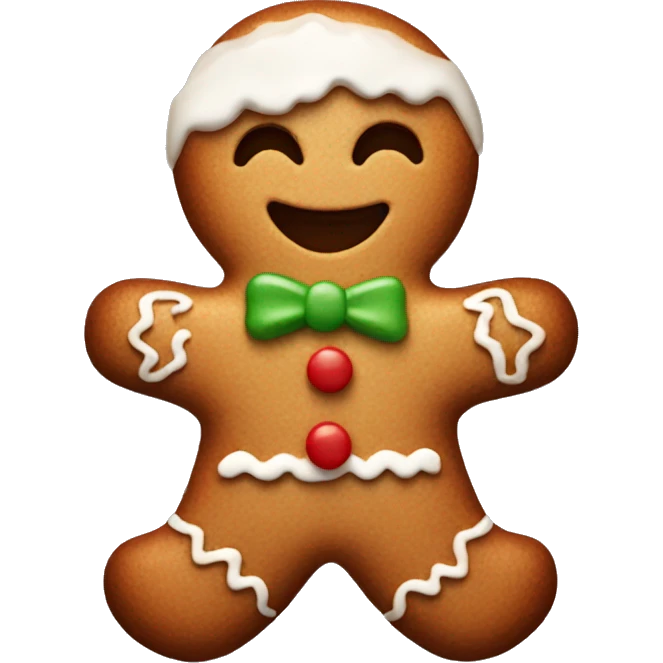 Gingerbread man with decorations and icing  emoji