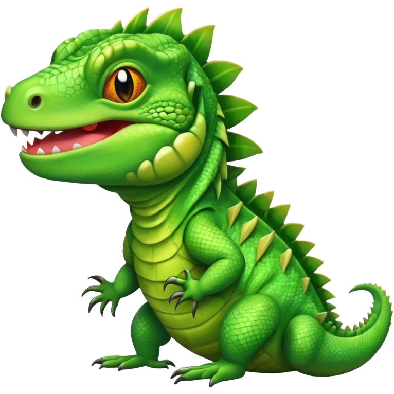 iguana with a happy face emoji