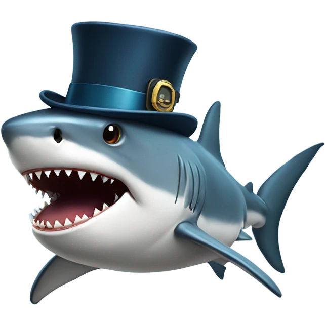 shark with tophat emoji