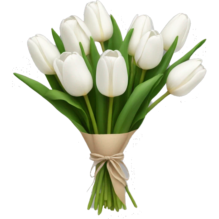 white tulip bouquet  emoji