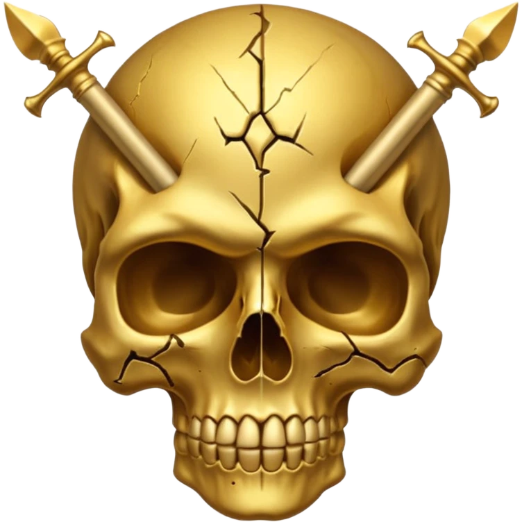 golden skull explode in half by a spear emoji