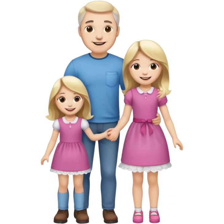 father and daughter playing dolls full body emoji