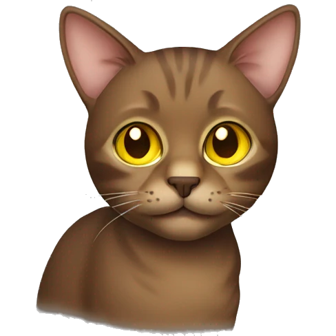 brown cat with yellow eyes  emoji