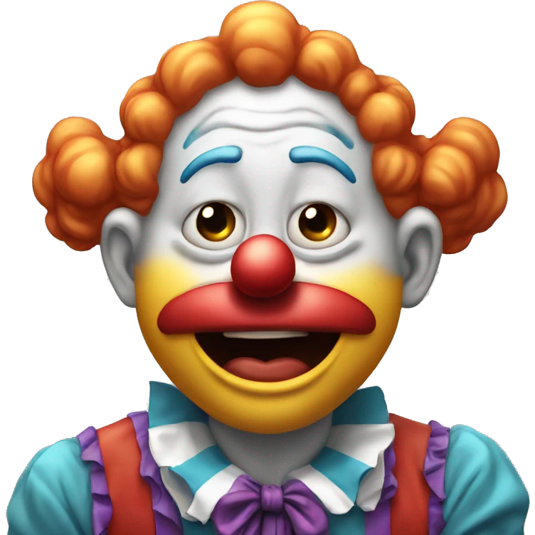 Clown crying and laughing at the same time while facepalming with hand over eyes because it is crying/laughing so much emoji
