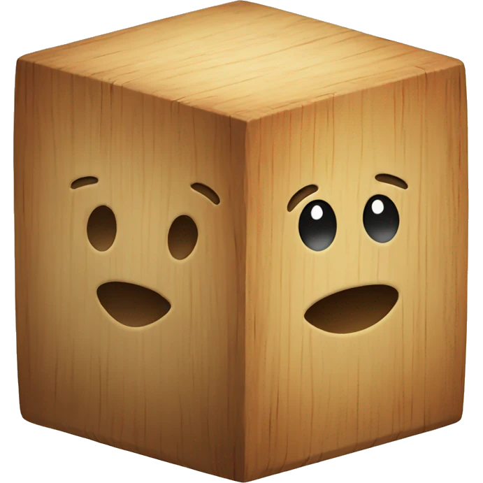 wooden cube to sit    emoji