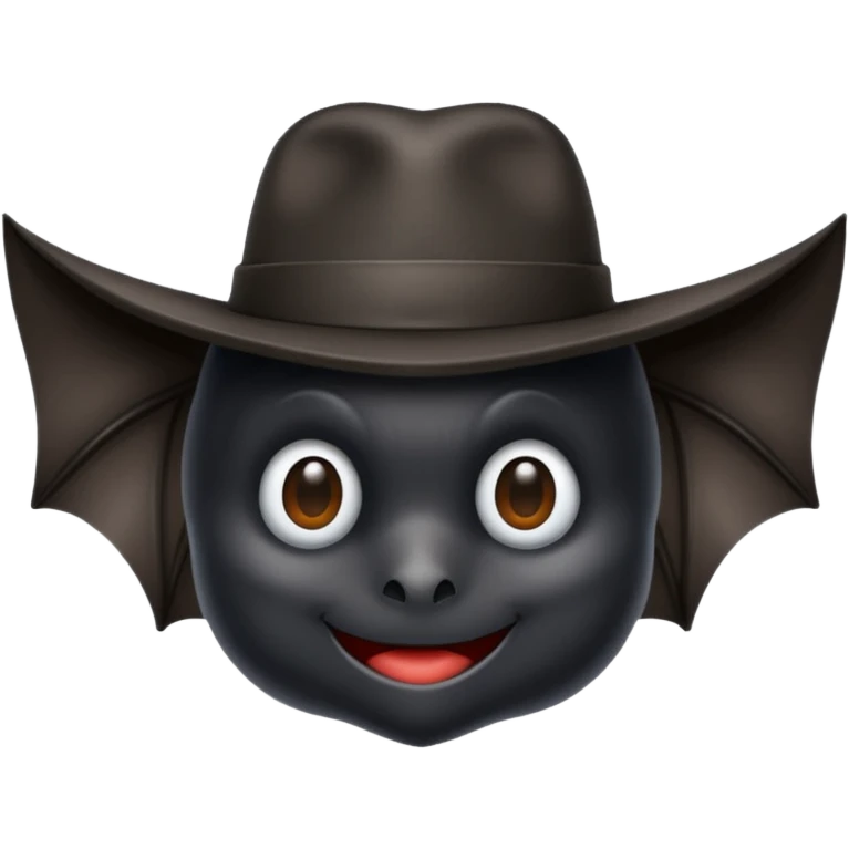 black bat with hat emoji
