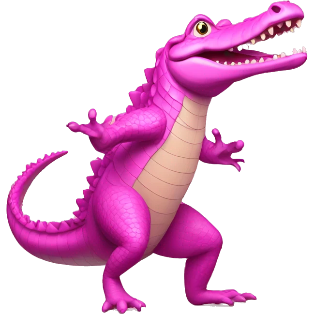 a crocodile dancing like a classic dancer in pink tutù emoji