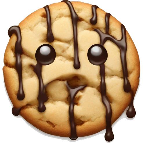cookie with chunks and drizzle emoji