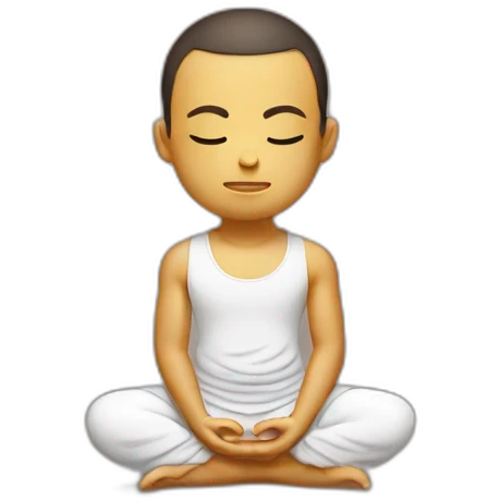 Meditation boy Zen Buddhism muscle emoji