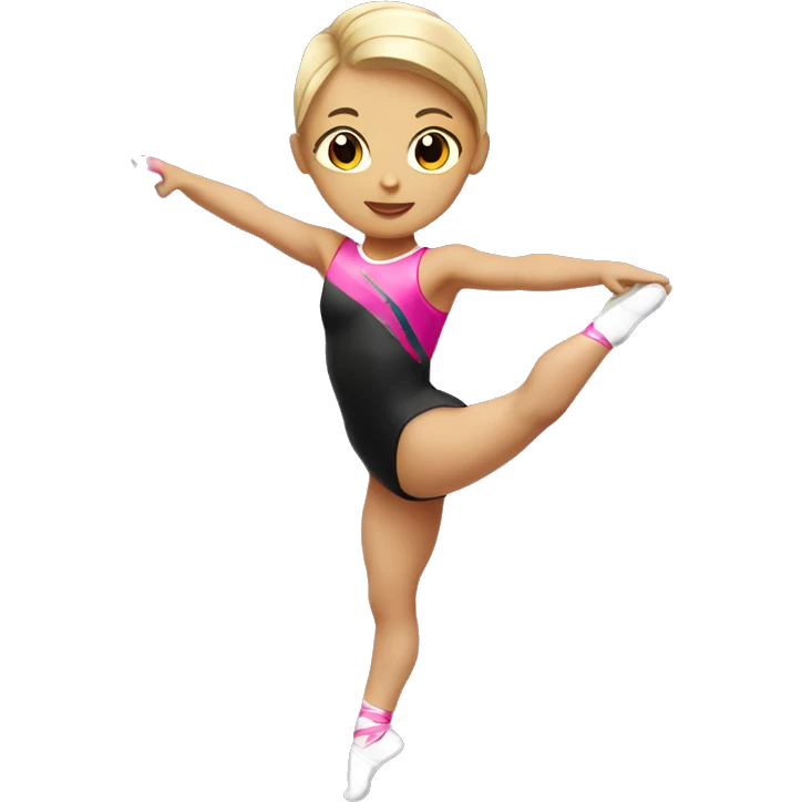 Gymnast girlwith a pink ribbon emoji
