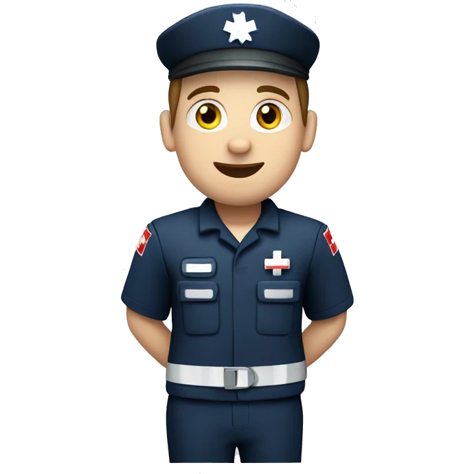 paramedic with a medic bag. White skin, navy uniform, looks like a queensland ambulance service paramedic emoji