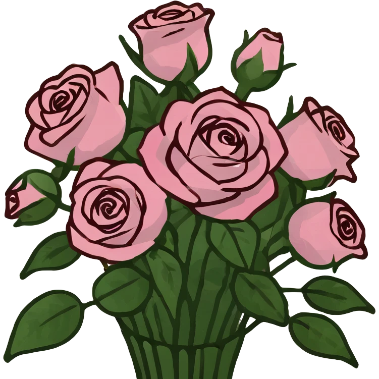 pink rose bouquet  emoji