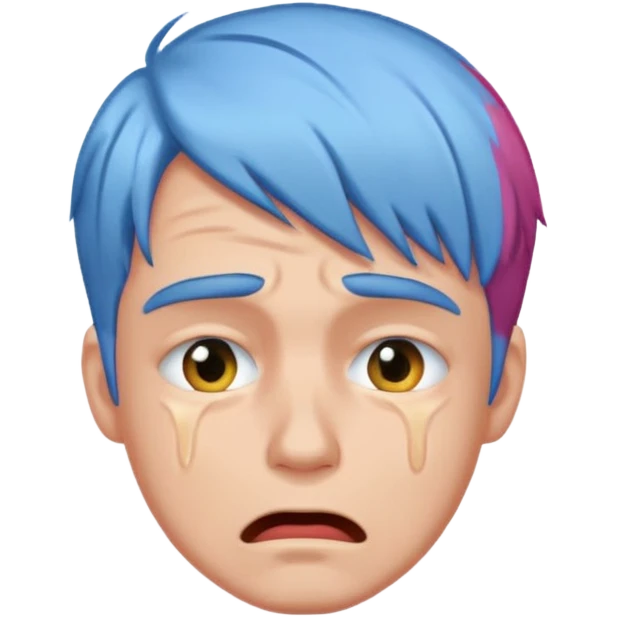 man crying with colored hair emoji