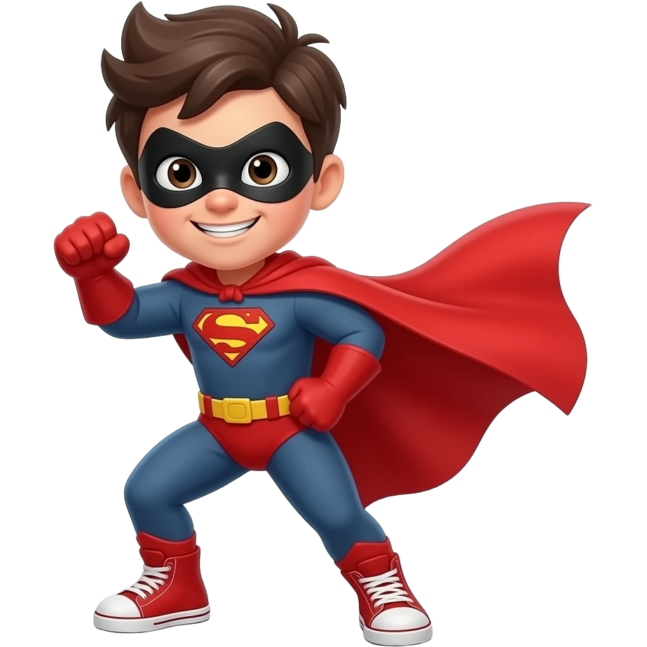 kid superhero pose emoji