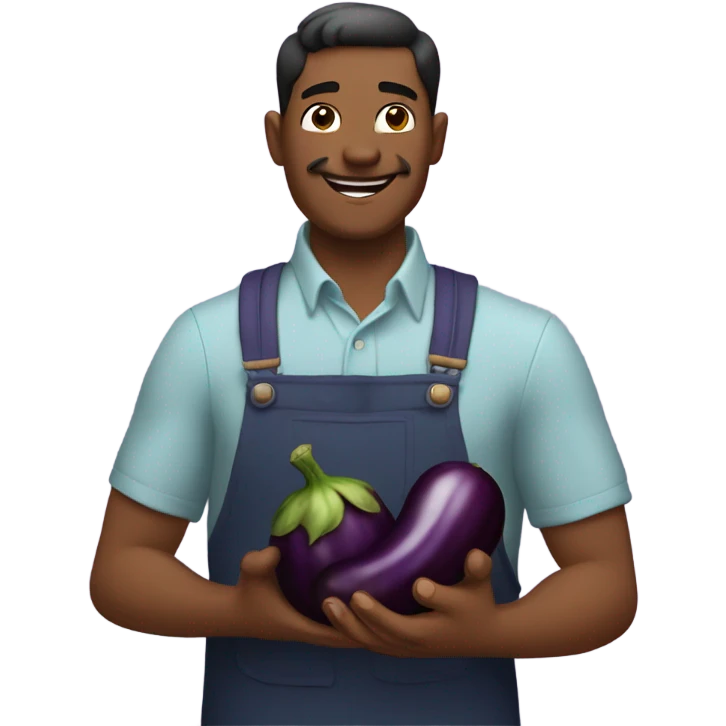 Man eating an eggplant  emoji